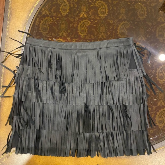 Zara Dresses & Skirts - Zara Black Fringe Mini Skirt